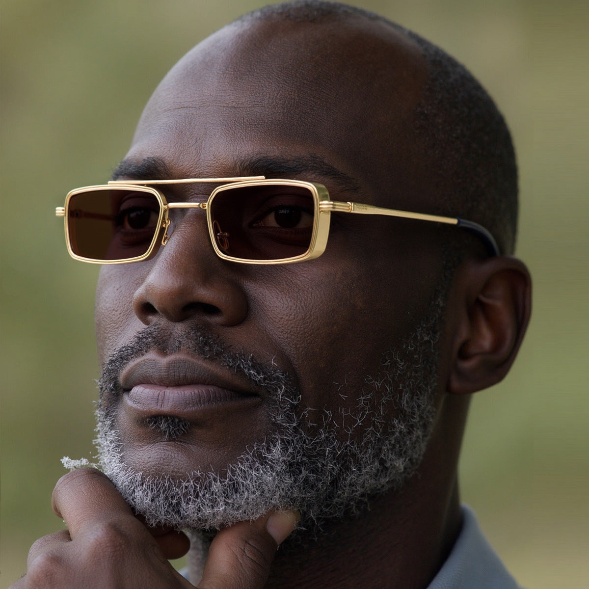 Metal Frame Rectangular Sunglasses