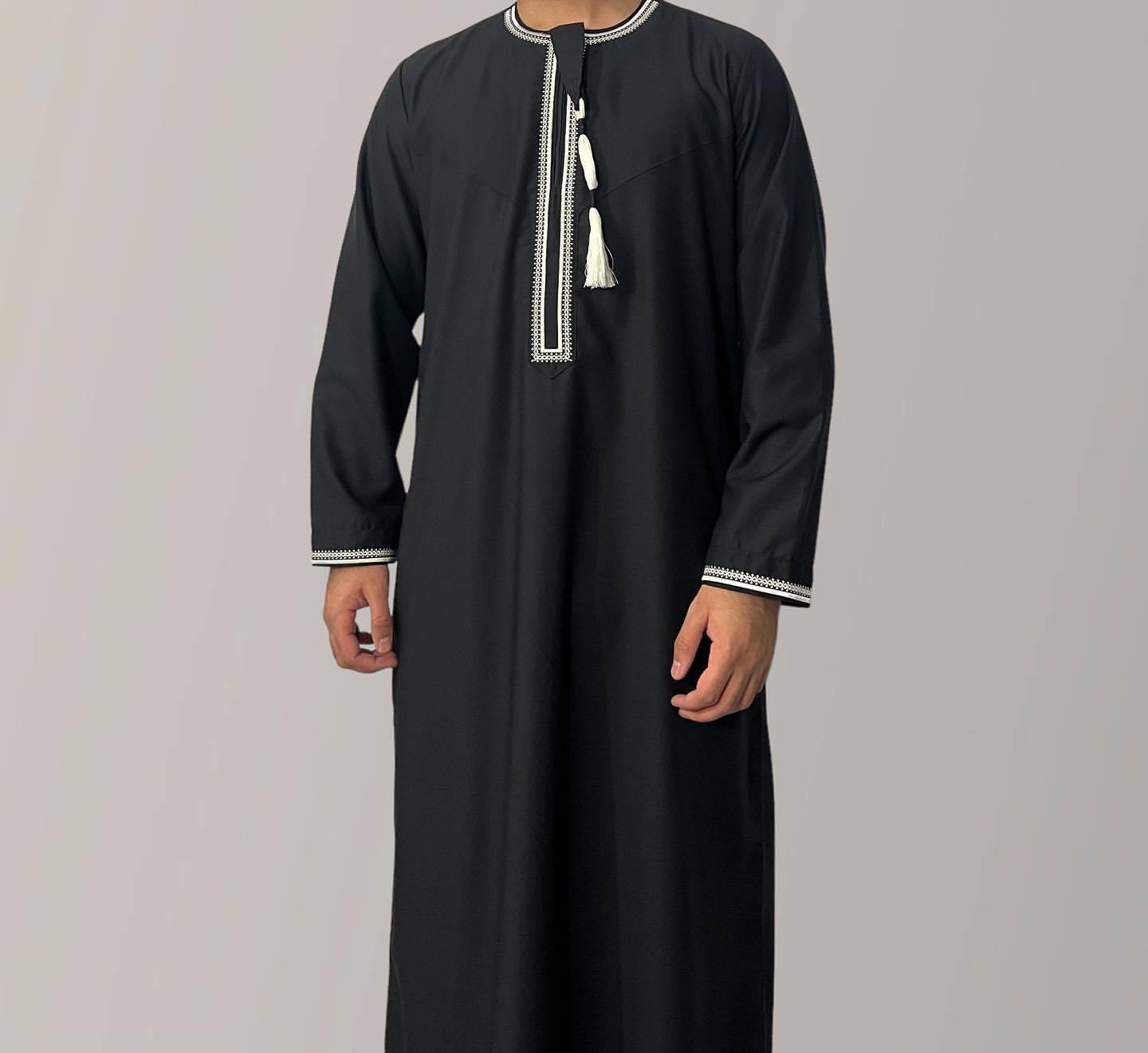 Omani-Style Embroidered Thobe