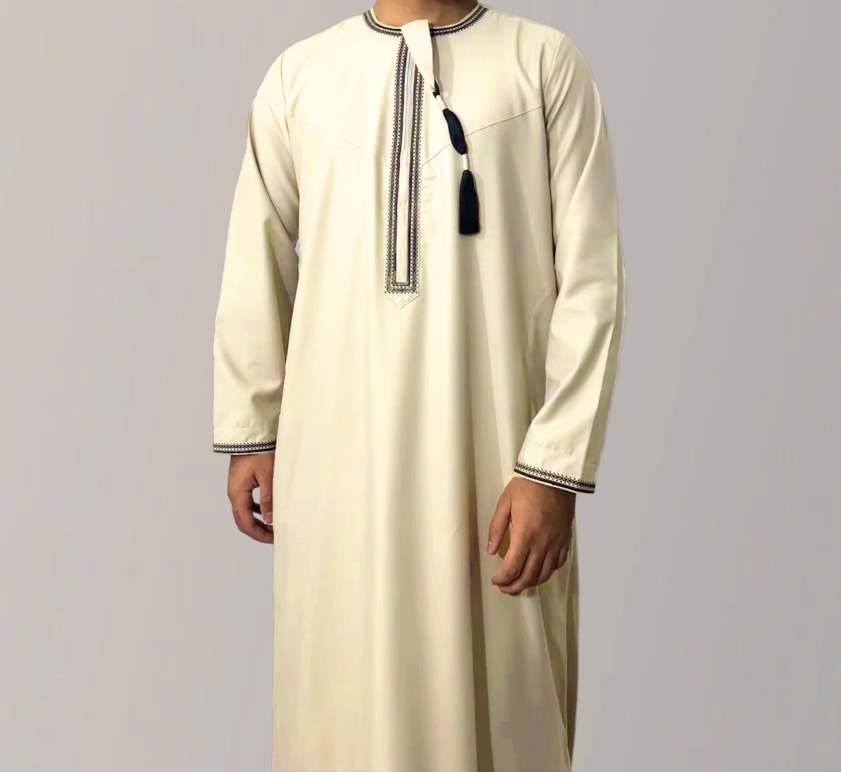 Omani-Style Embroidered Thobe