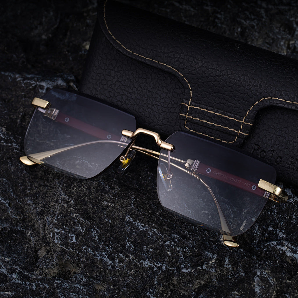 Rimless Photochromic Driving Sunglasses