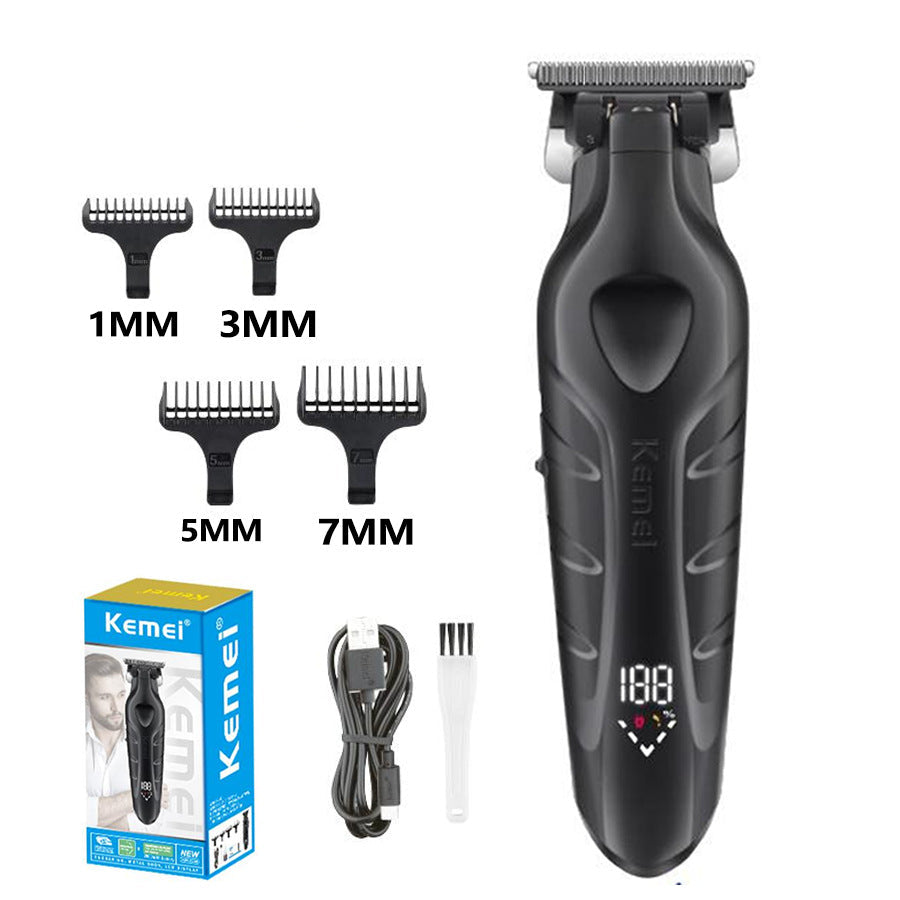 LCD display km-2299 upgraded version of Kemei electric clipper KM-2269 electric fader USB oil head engraving push clipper
