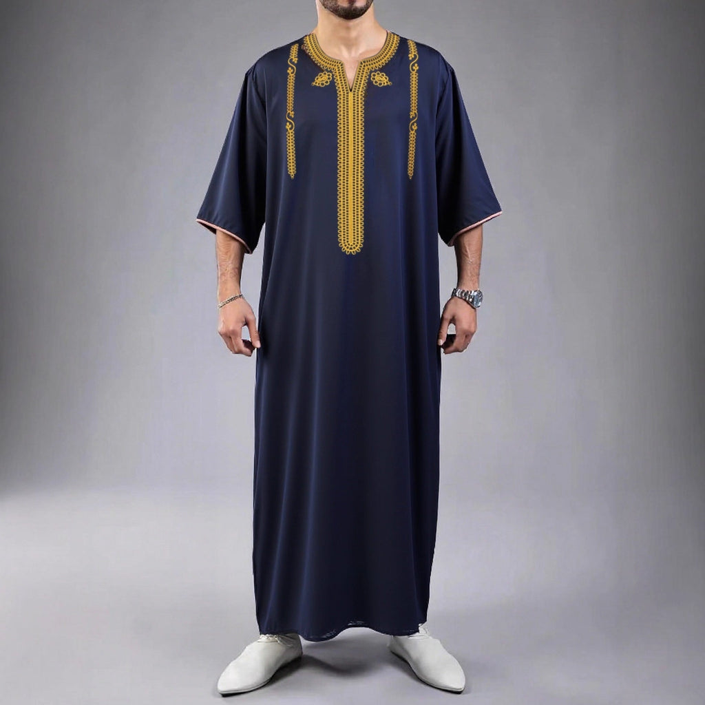 Moroccan-Style Men’s Embroidered Thobe